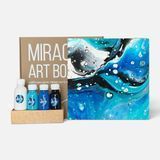 Набір для малювання Fluid Art Aquamarine - флюїд арт, рідкий акрил, картина своїми руками, квадрат 30 см фото