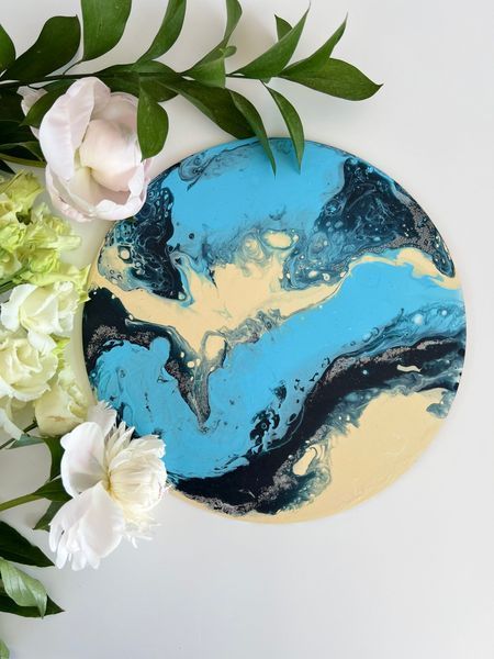 Fluid art box у кольорах знаку зодіаку Рак фото