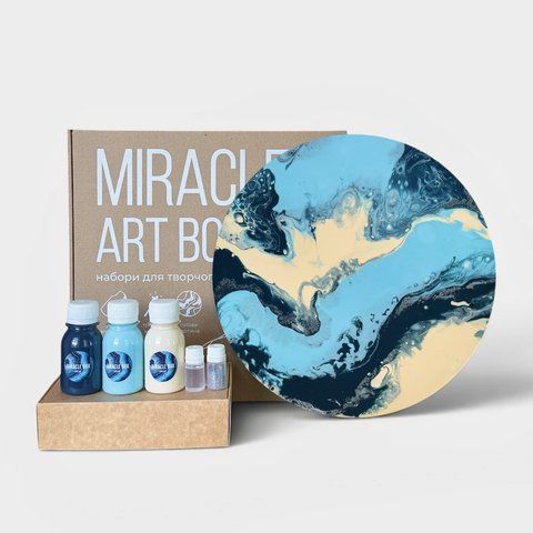 Fluid art box у кольорах знаку зодіаку Рак фото