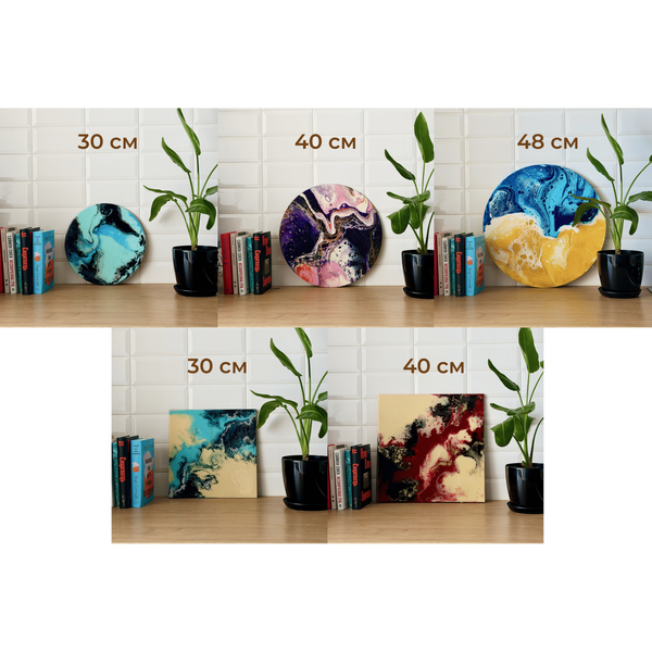 Fluid art box у кольорах знаку зодіаку Козоріг з епоксидною смолою фото