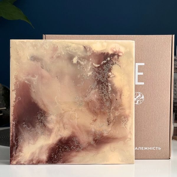 Fluid art box у кольорах знаку зодіаку Козоріг з епоксидною смолою фото