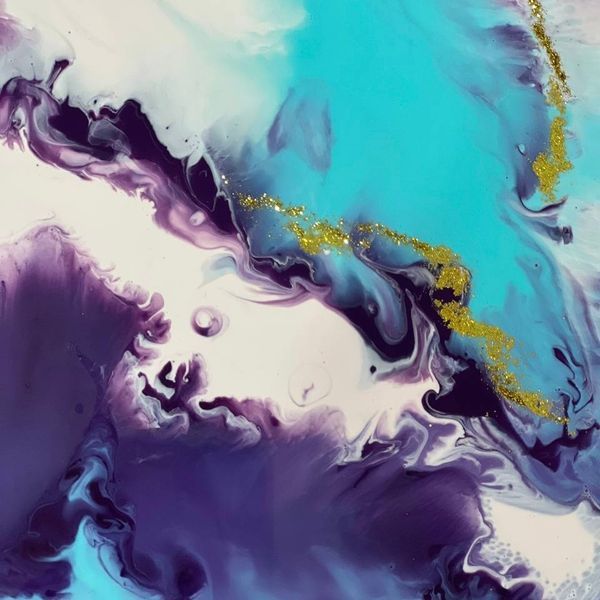 Fluid art box у кольорах знаку зодіаку Риби фото